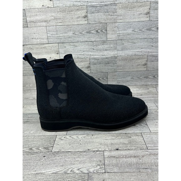 Rothys Chelsea Boot Black Shadow Camo Merino Wool‎ Washable Womens 10.5 Mens 9 main image 5